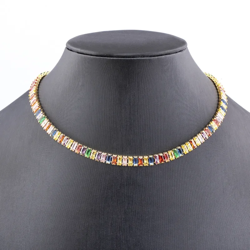 Colar Riviera Cravejado com zircônia - Banhado a ouro 18k