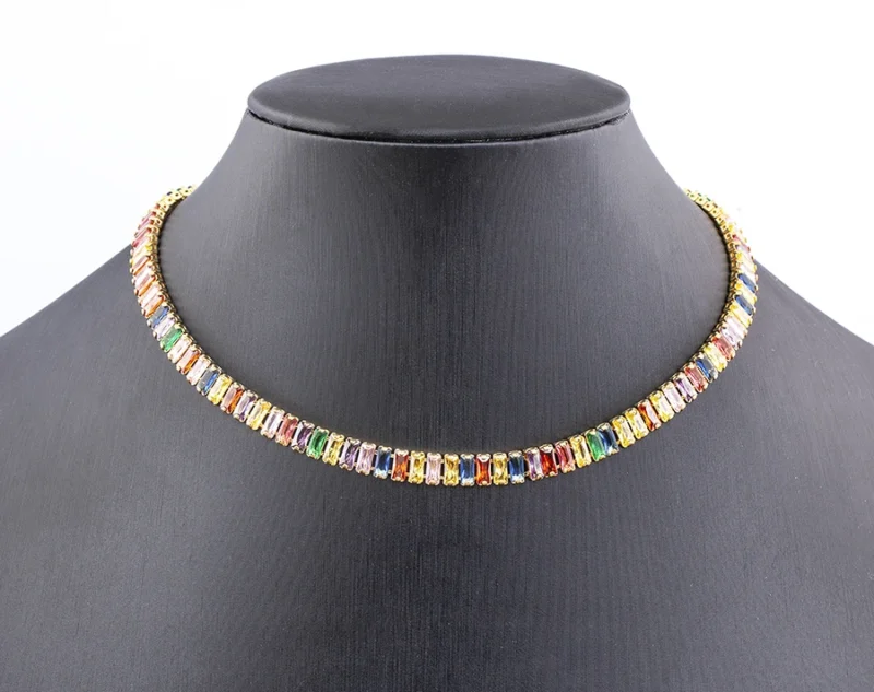Colar Riviera Cravejado com zircônia - Banhado a ouro 18k - Imagem 2